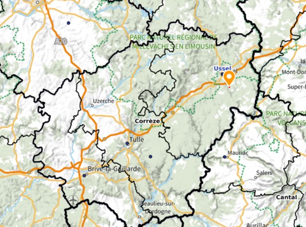 Carte département Corrèze