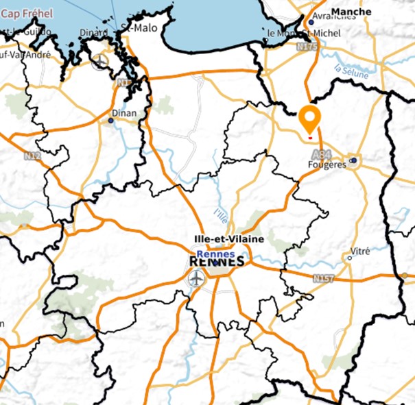 Map of Ille-et-Vilaine department