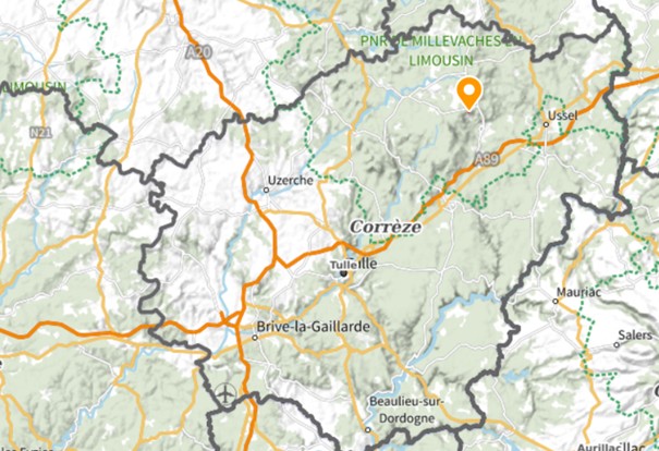 Carte département Corrèze