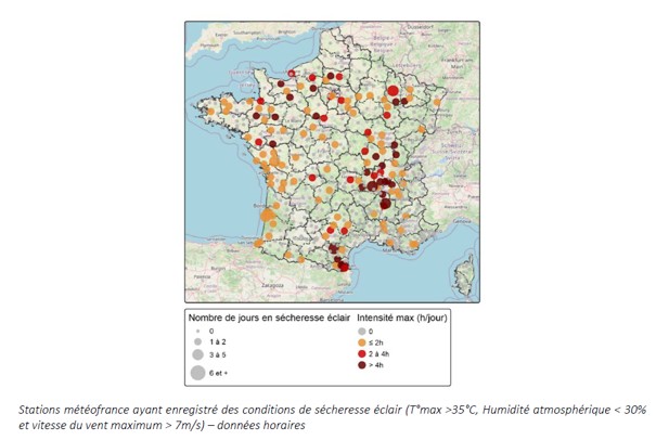 Nombre de jours en sécheresse éclair